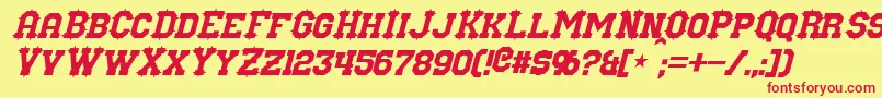 NuffleItalic Font – Red Fonts on Yellow Background