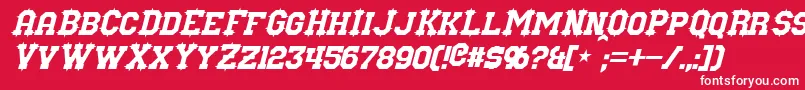 NuffleItalic Font – White Fonts on Red Background