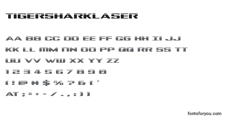 Шрифт Tigersharklaser – алфавит, цифры, специальные символы