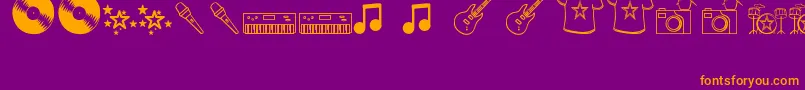 RockStar-fontti – oranssit fontit violetilla taustalla