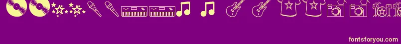 フォントRockStar – 紫の背景に黄色のフォント