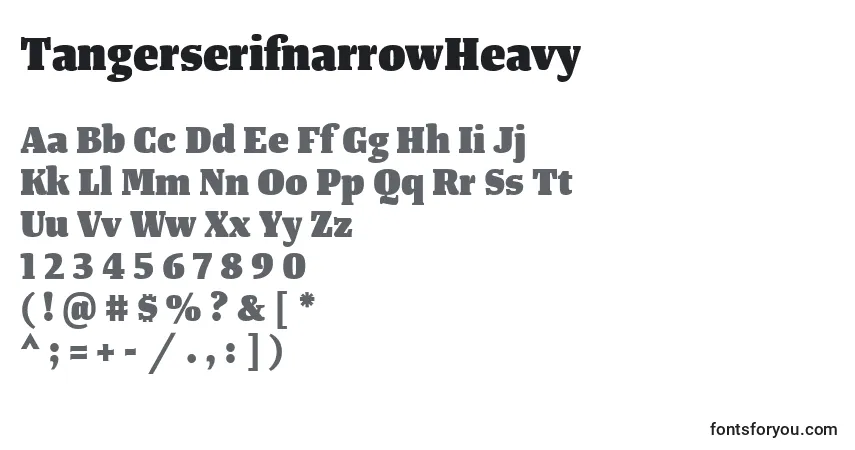 Schriftart TangerserifnarrowHeavy – Alphabet, Zahlen, spezielle Symbole