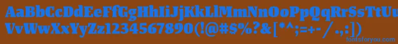 TangerserifnarrowHeavy Font – Blue Fonts on Brown Background