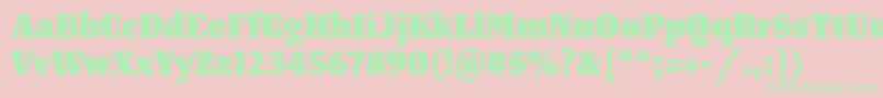 TangerserifnarrowHeavy Font – Green Fonts on Pink Background