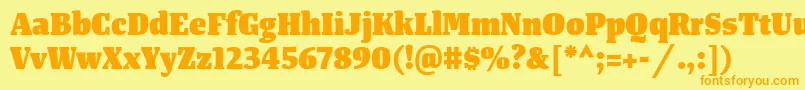 TangerserifnarrowHeavy Font – Orange Fonts on Yellow Background