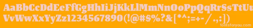 TangerserifnarrowHeavy Font – Pink Fonts on Orange Background