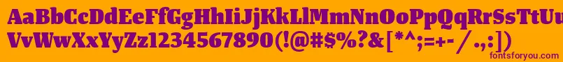 TangerserifnarrowHeavy Font – Purple Fonts on Orange Background