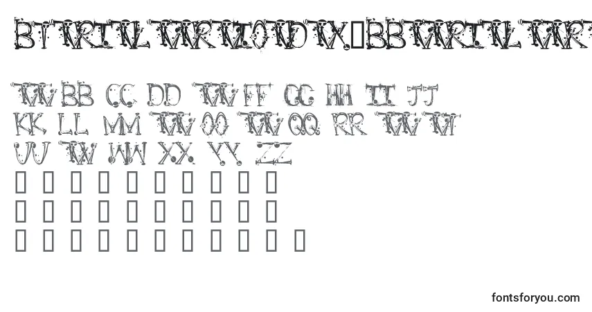 A fonte BtTrialVersionDay7BbaTrialVersion – alfabeto, números, caracteres especiais