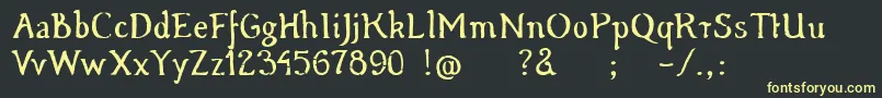 Czcionka WindyWoodDemo – żółte czcionki na czarnym tle