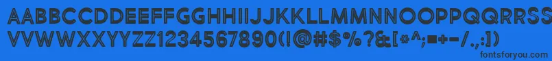 BmdMarketFreshInlineBold-fontti – mustat fontit sinisellä taustalla