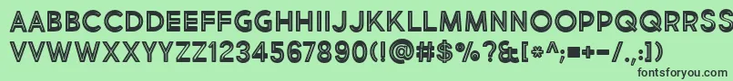 BmdMarketFreshInlineBold-fontti – mustat fontit vihreällä taustalla