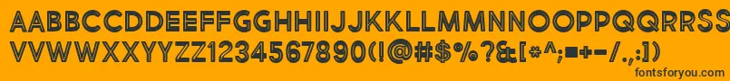 Czcionka BmdMarketFreshInlineBold – czarne czcionki na pomarańczowym tle