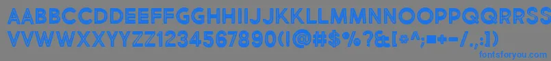 BmdMarketFreshInlineBold-fontti – siniset fontit harmaalla taustalla