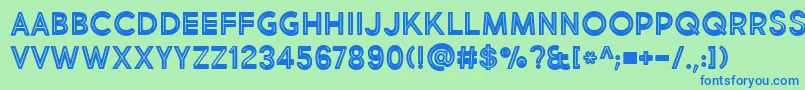 BmdMarketFreshInlineBold Font – Blue Fonts on Green Background