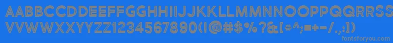 BmdMarketFreshInlineBold-Schriftart – Graue Schriften auf blauem Hintergrund