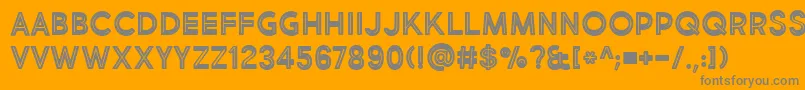 BmdMarketFreshInlineBold-Schriftart – Graue Schriften auf orangefarbenem Hintergrund