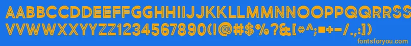 BmdMarketFreshInlineBold Font – Orange Fonts on Blue Background