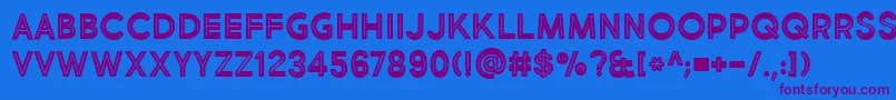 BmdMarketFreshInlineBold-fontti – violetit fontit sinisellä taustalla