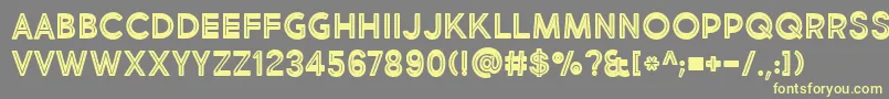 BmdMarketFreshInlineBold-fontti – keltaiset fontit harmaalla taustalla