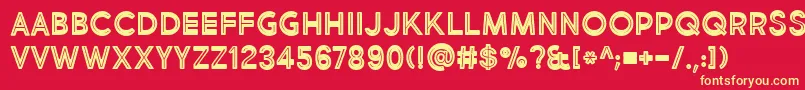 Шрифт BmdMarketFreshInlineBold – жёлтые шрифты на красном фоне