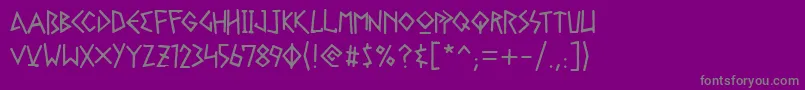 フォントGelioPasteli – 紫の背景に灰色の文字