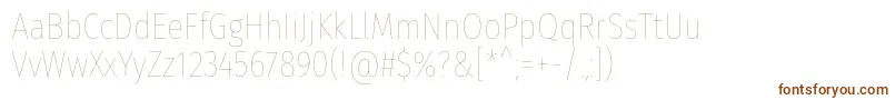 FirasanscondensedEight-fontti – ruskeat fontit valkoisella taustalla