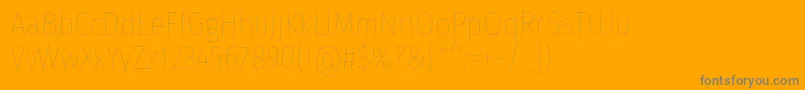 FirasanscondensedEight-Schriftart – Graue Schriften auf orangefarbenem Hintergrund