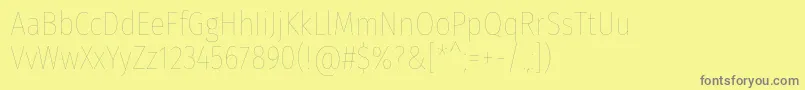 FirasanscondensedEight Font – Gray Fonts on Yellow Background