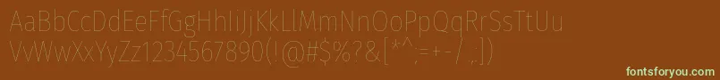 Шрифт FirasanscondensedEight – зелёные шрифты на коричневом фоне