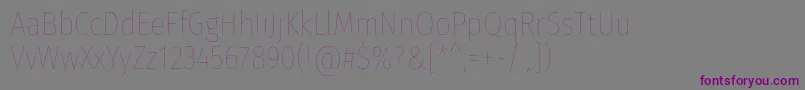 FirasanscondensedEight Font – Purple Fonts on Gray Background