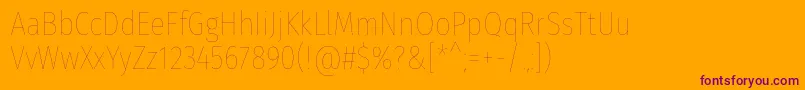 FirasanscondensedEight Font – Purple Fonts on Orange Background