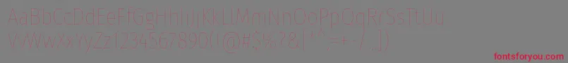 フォントFirasanscondensedEight – 赤い文字の灰色の背景