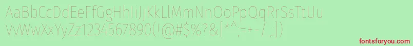 FirasanscondensedEight Font – Red Fonts on Green Background