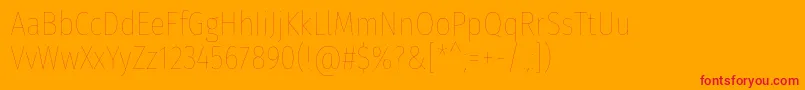 FirasanscondensedEight Font – Red Fonts on Orange Background