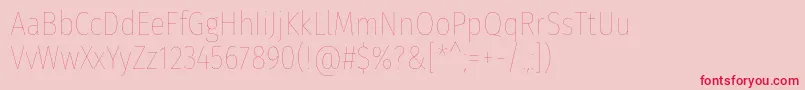 FirasanscondensedEight Font – Red Fonts on Pink Background