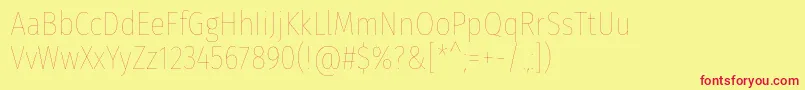 FirasanscondensedEight Font – Red Fonts on Yellow Background