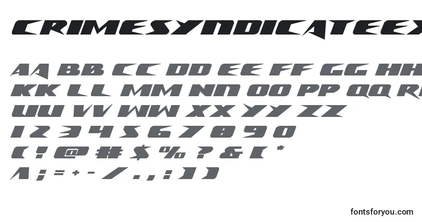 characters of crimesyndicateexpand font, letter of crimesyndicateexpand font, alphabet of  crimesyndicateexpand font
