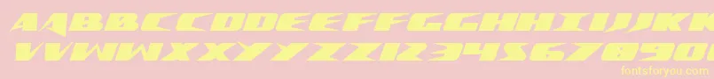 Crimesyndicateexpand-Schriftart – Gelbe Schriften auf rosa Hintergrund