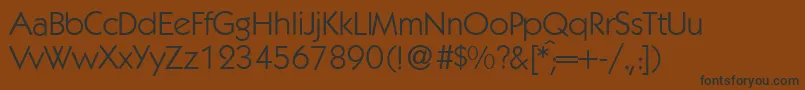 Czcionka K792GeometricalRegular – czarne czcionki na brązowym tle