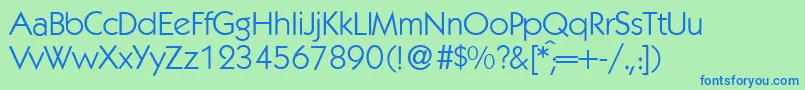 K792GeometricalRegular Font – Blue Fonts on Green Background