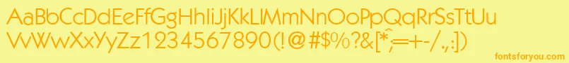 Police K792GeometricalRegular – polices orange sur fond jaune
