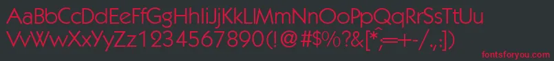 K792GeometricalRegular Font – Red Fonts on Black Background