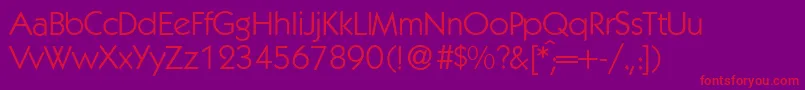 K792GeometricalRegular Font – Red Fonts on Purple Background