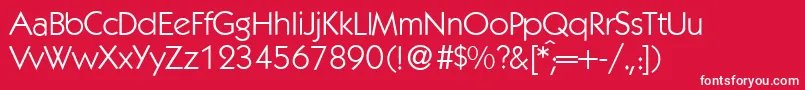 フォントK792GeometricalRegular – 赤い背景に白い文字
