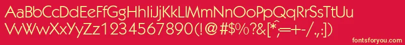 K792GeometricalRegular Font – Yellow Fonts on Red Background