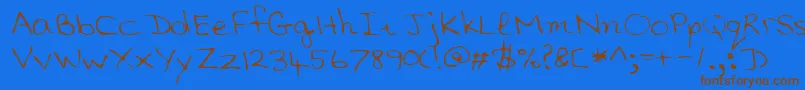More about SaddleRegular Font SaddleRegular Font – Brown Fonts on Blue Background