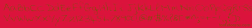 Fonte SaddleRegular – fontes marrons em um fundo vermelho