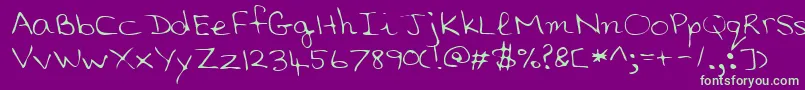 SaddleRegular-Schriftart – Grüne Schriften auf violettem Hintergrund