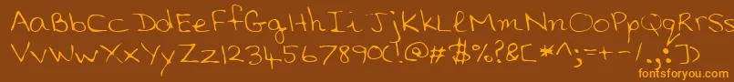 Więcej informacji o czcionce SaddleRegular Czcionka SaddleRegular – pomarańczowe czcionki na brązowym tle