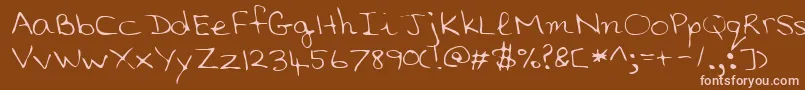 Fonte SaddleRegular – fontes rosa em um fundo marrom